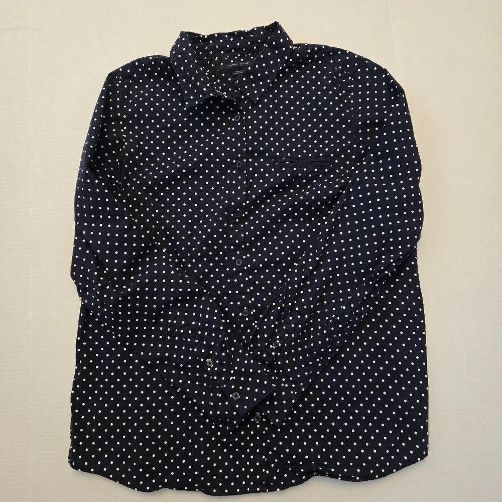 Tommy Hilfiger Relaxed Fit Mem's Polka Dot button-down shirt size XL